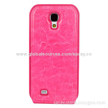 Magnetic PU Leather Flip Cover for Samsung Galaxy S5/S4, Various Colors Available